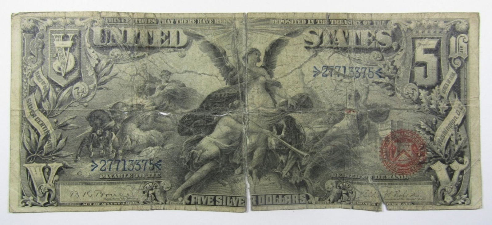 1896 $5 EDUCATIONAL SILVER CERTIFICATE (1 of 2)