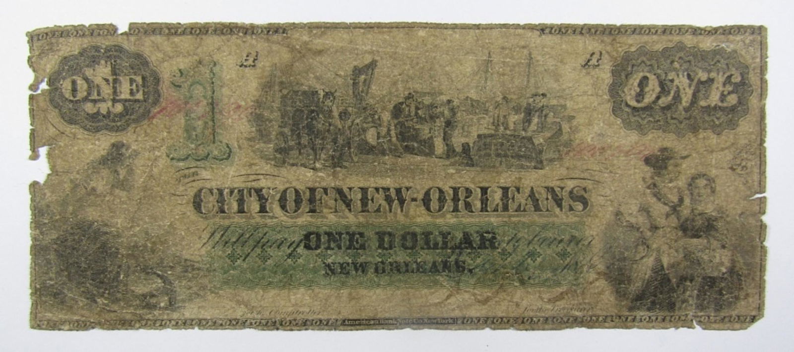 1862 $1 LOUISIANA OBSOLETE CURRENCY NOTE (1 of 2)