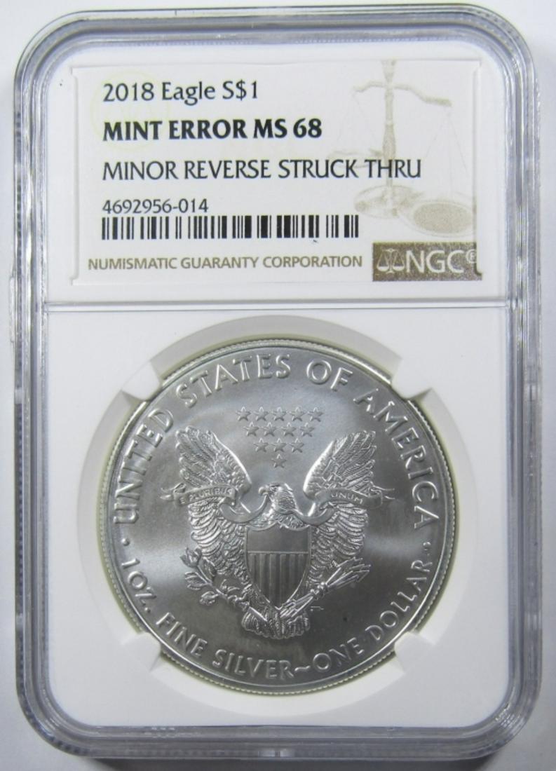 2018 SILVER EAGLE NGC MINT ERROR MS-68 (1 of 4)