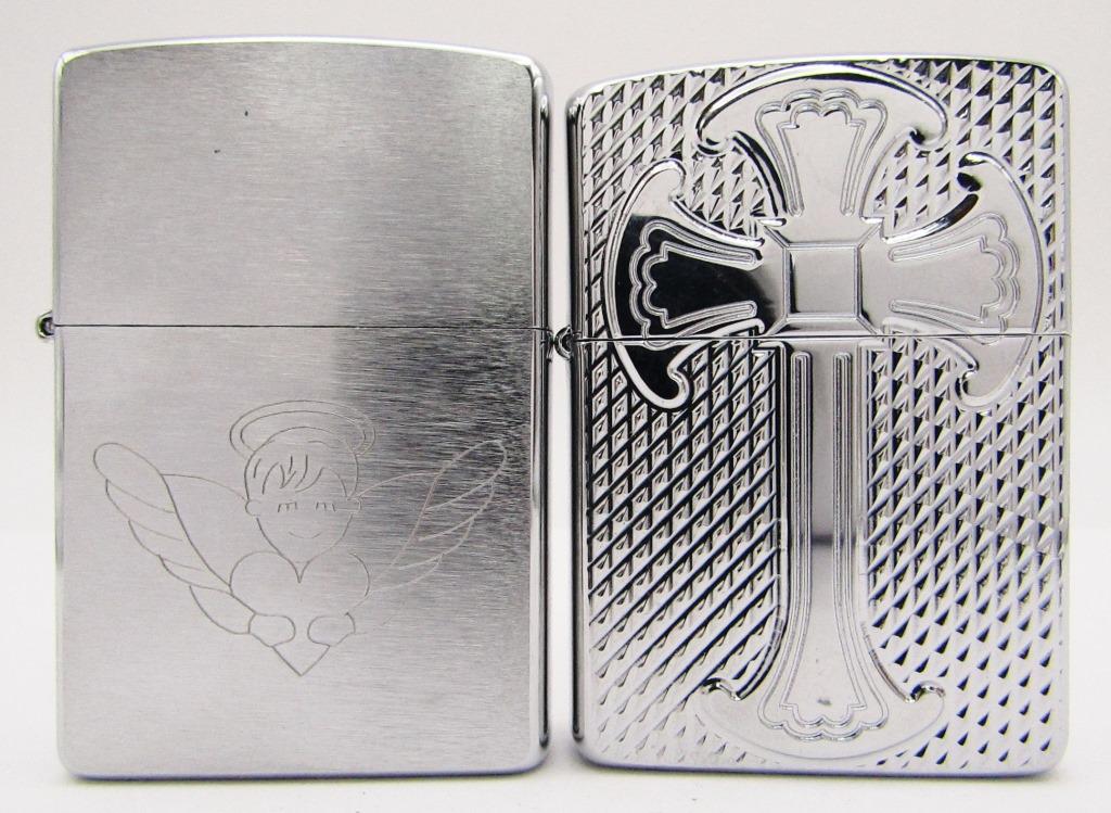 2004 & 2005 Zippo Sealed Lighters; Angel & Cross (1 of 4)