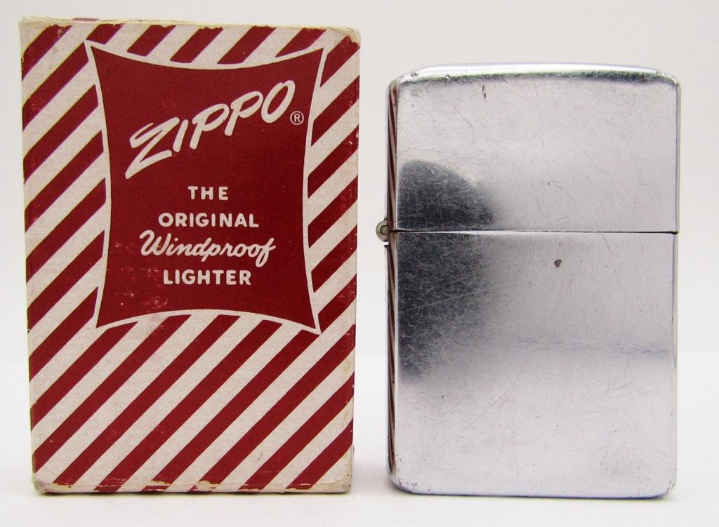 1937-1950 Zippo 5 Hinge In Red Candy Stripe Box (1 of 4)