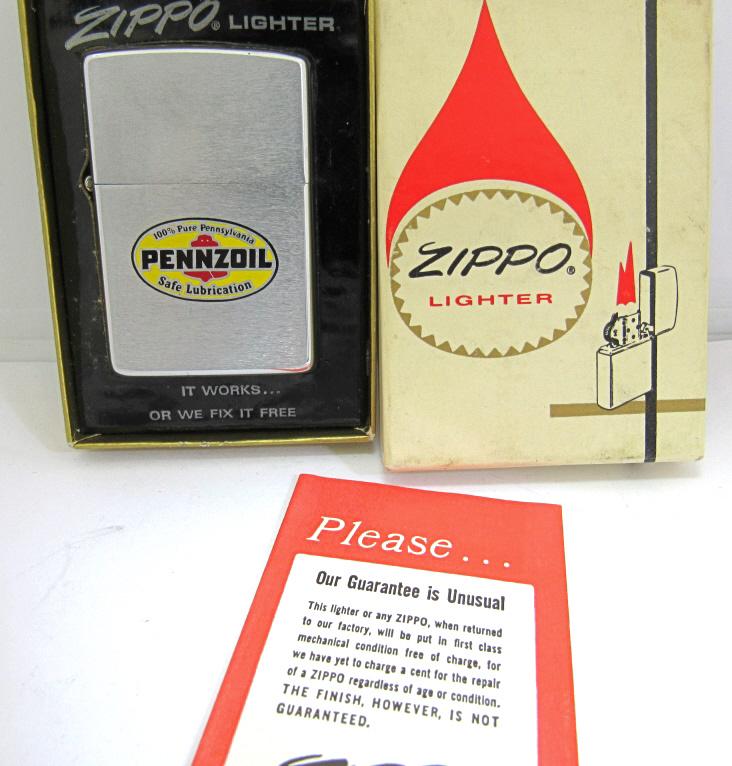 1973 Unfired In Box Pennzoil Zippo Lighter!: Pennzoil 100% Pure Pennsylvania Safe Lubrication; Includes Papers!