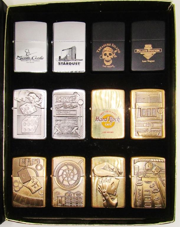 Collector's Case With 12 Zippos! Sealed & Unfired!