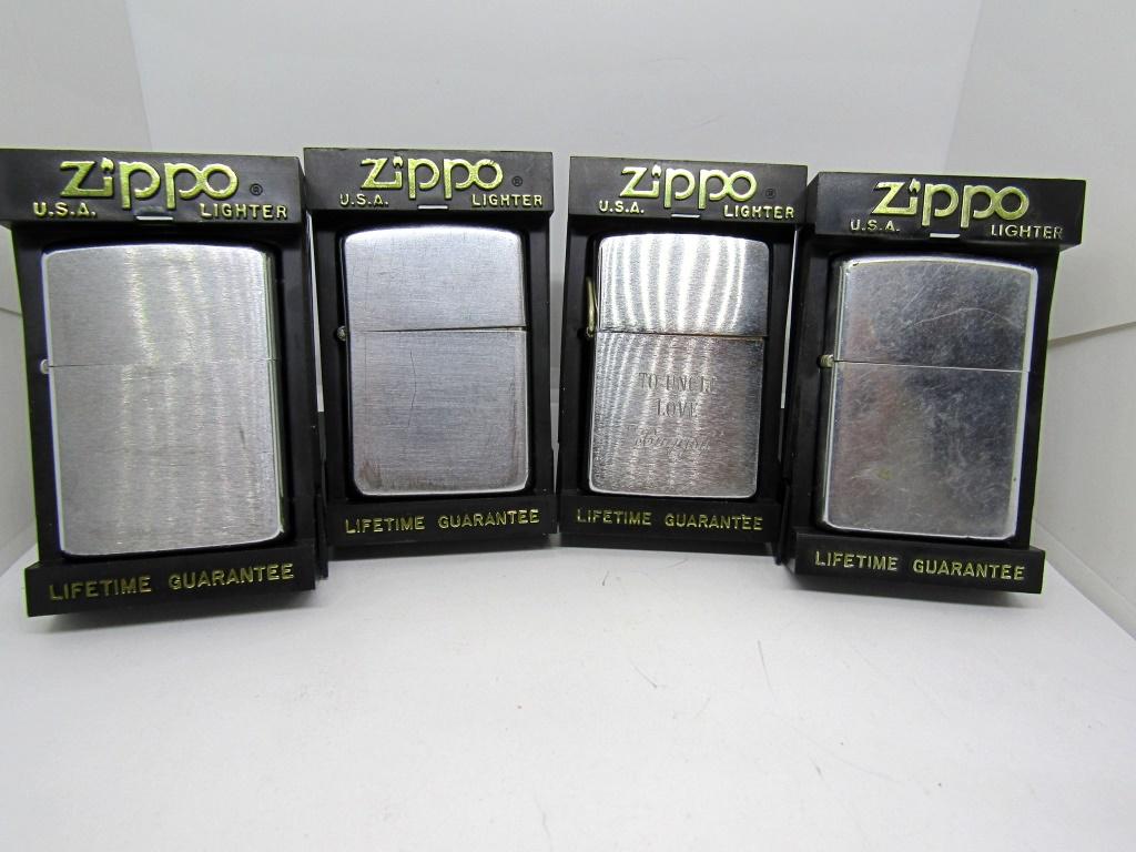 (4) SILVER ZIPPO LIGHTERS 1961, 1973, 2006 (1 of 4)