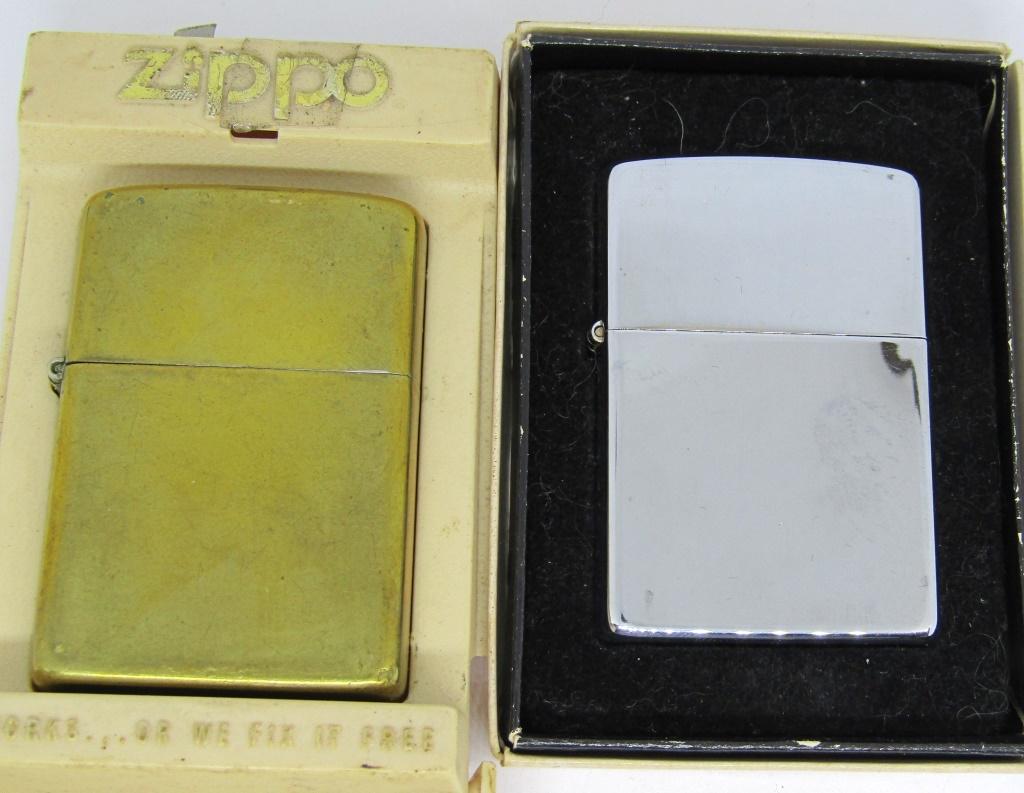 1980 BRASS & 1991 SILVER TONED ZIPPO LIGHTERS (1 of 4)