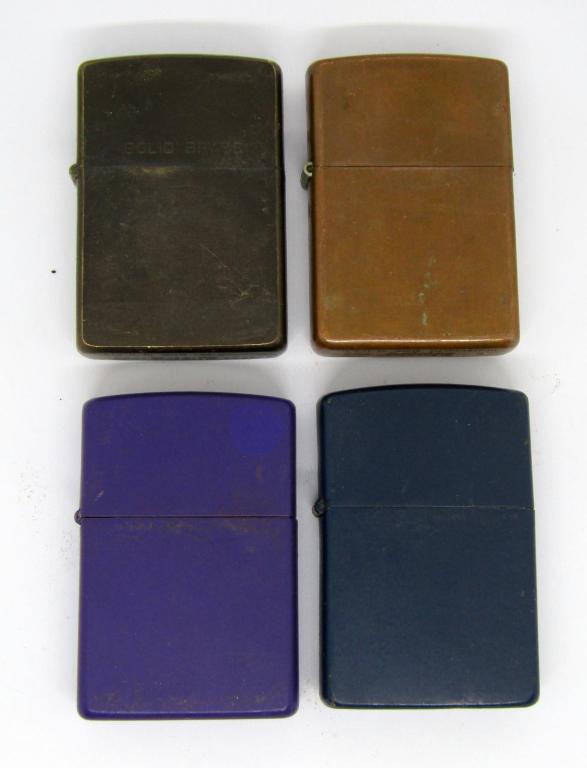 (4) ZIPPO LIGHTERS - 1992 SOLID BRASS UNSTRUCK (1 of 4)
