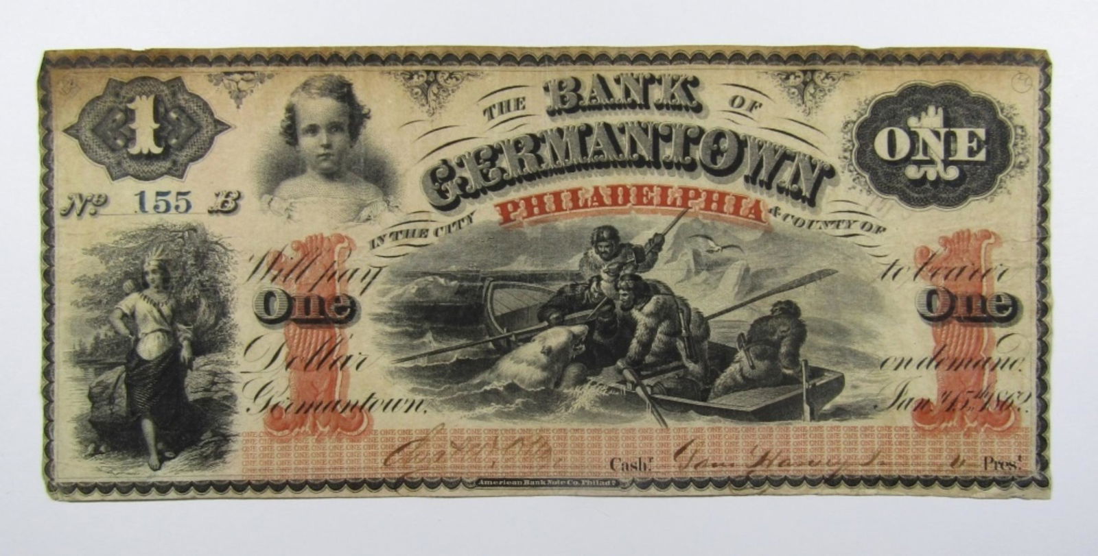 1862 $1 PENNSYLVANIA OBSOLETE CURRENCY (1 of 2)