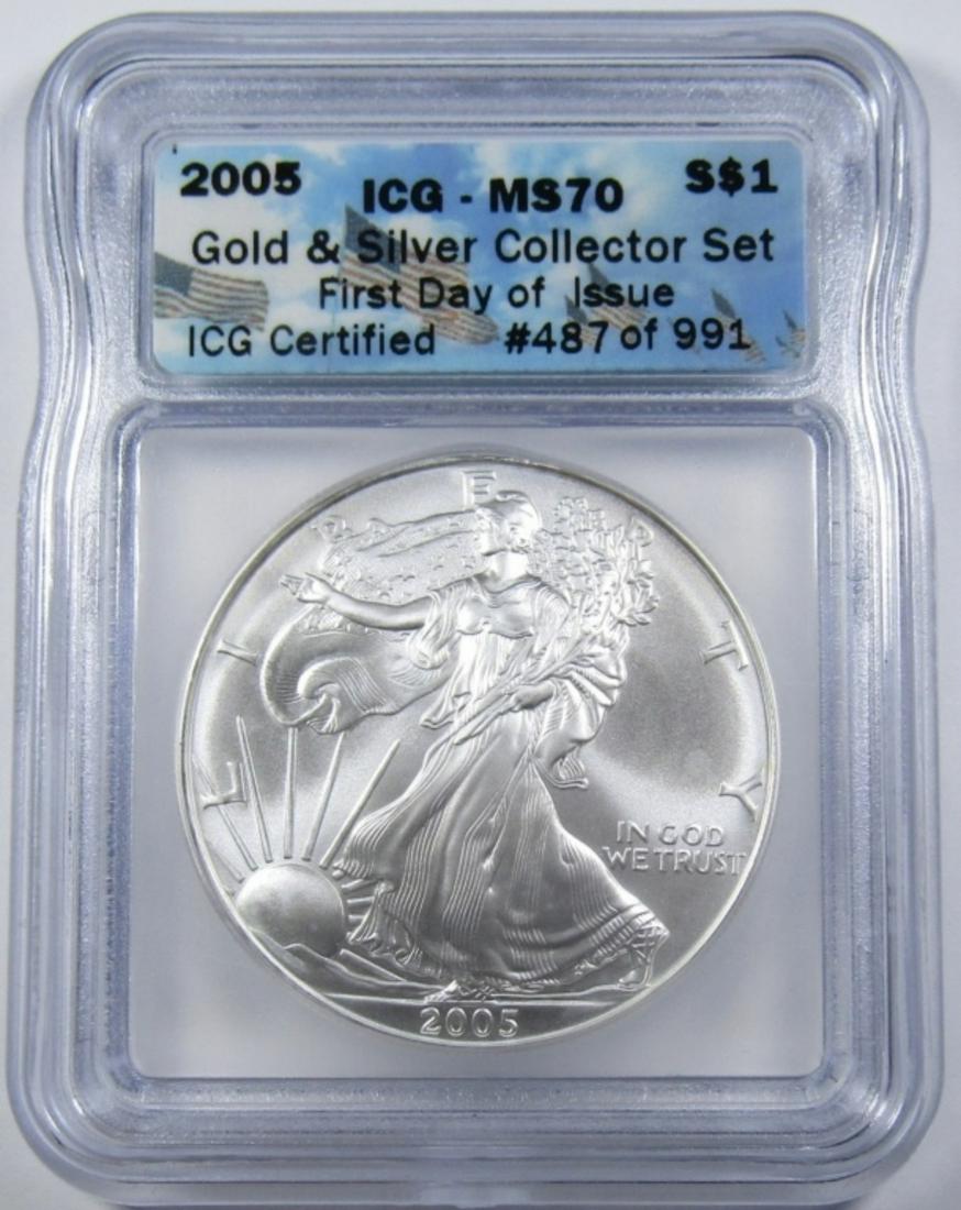 2005 AMERICAN SILVER EAGLE ICG MS-70 (1 of 4)