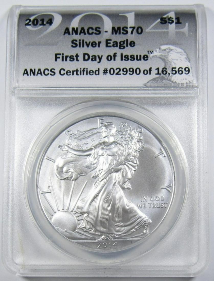 2014 AMERICAN SILVER EAGLE ANACS MS-70 (1 of 4)