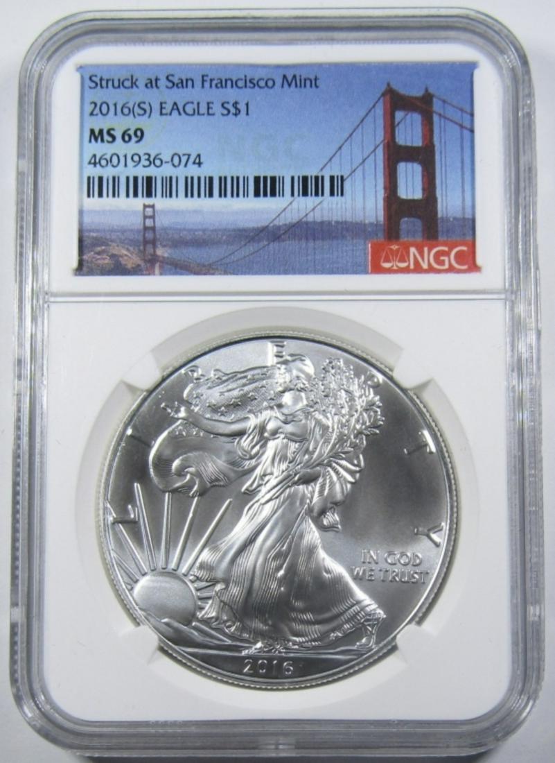 2016-(S) AMERICAN SILVER EAGLE NGC MS-69 (1 of 4)