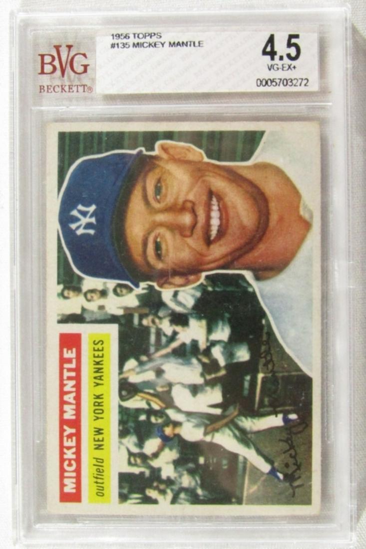 1956 TOPPS #135 MICKEY MANTLE BVG 4.5 (1 of 4)