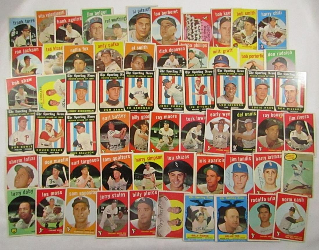 1959 TOPPS BASEBALL CARD LOT (62 diff CARDS) (1 of 10)