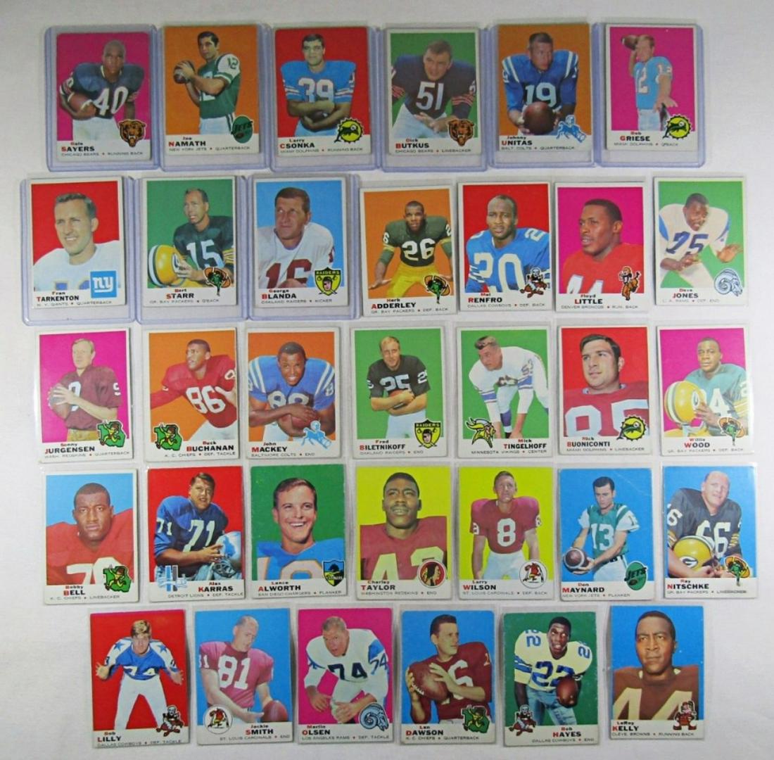 1969 TOPPS FOOTBALL STAR CARD LOT (33 diff) (1 of 15)