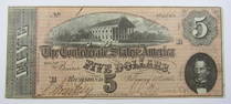 1864 $5 CONFEDERATE STATES NOTE