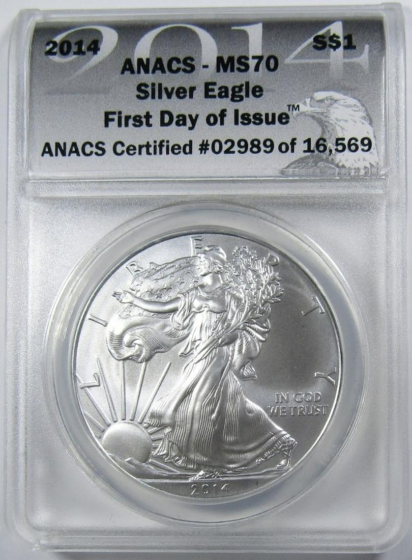 2014 AMERICAN SILVER EAGLE ANACS MS-70 (1 of 4)