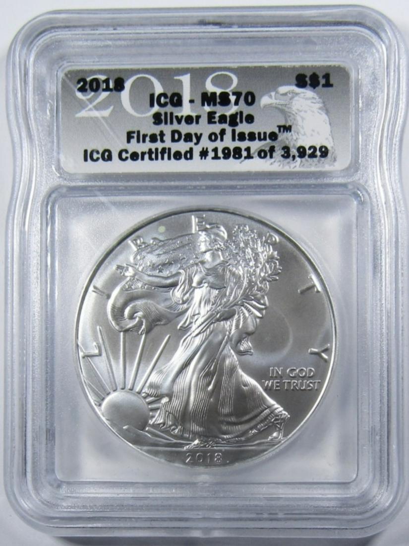 2018 AMERICAN SILVER EAGLE ICG MS-70 (1 of 4)