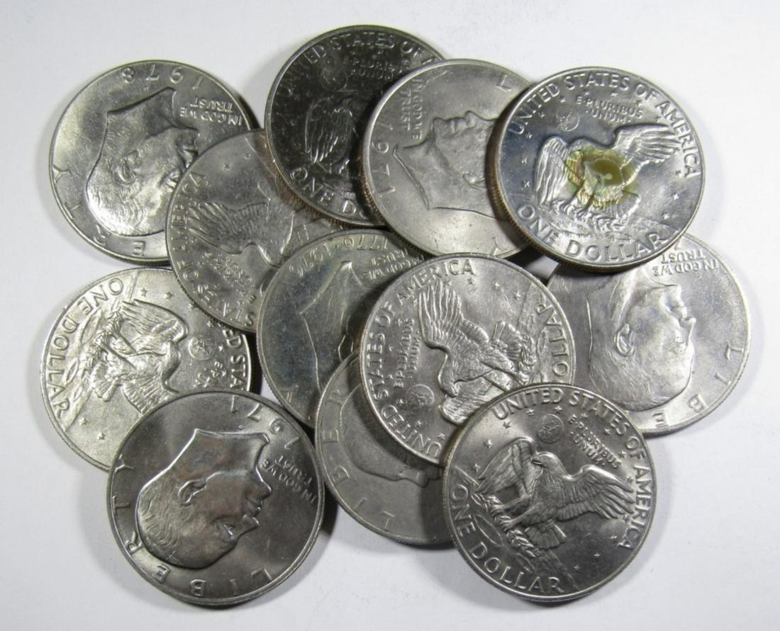 (12) EISENHOWER DOLLARS - MIXED DATES (1 of 2)