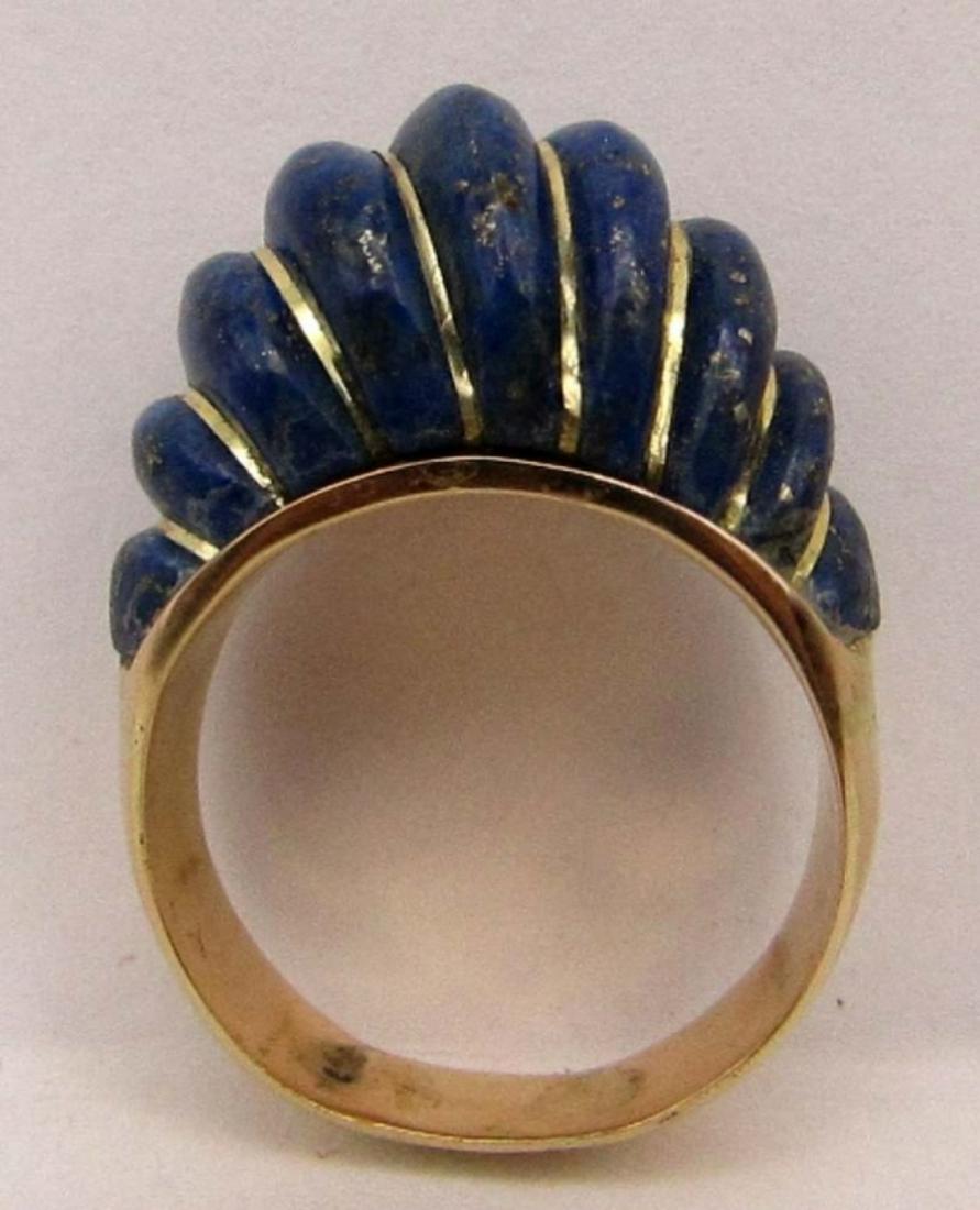 14K RING WITH LARGE BLUE LAPIS STONE SIZE 9 (1 of 6)