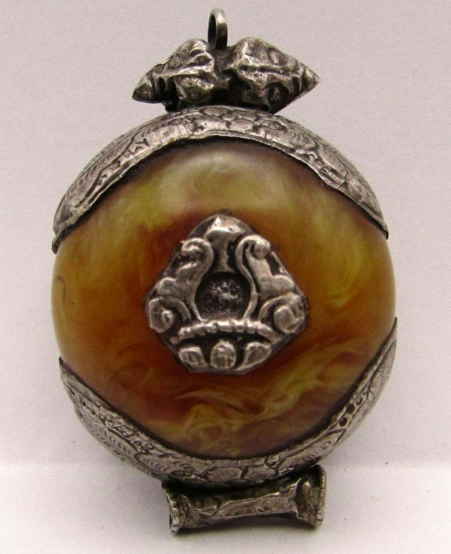 UNIQUE STERLING CIRCULAR 3-D PENDANT WITH (1 of 3)