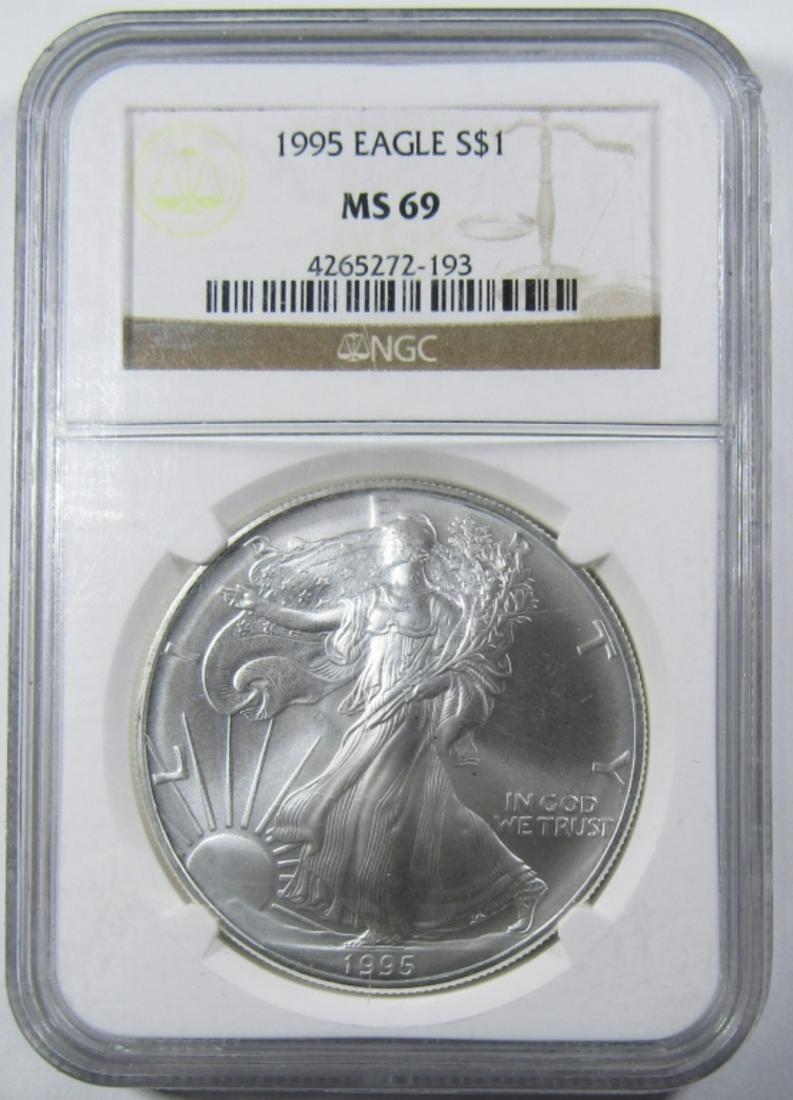 1995 AMERICAN SILVER EAGLE NGC MS-69 (1 of 4)