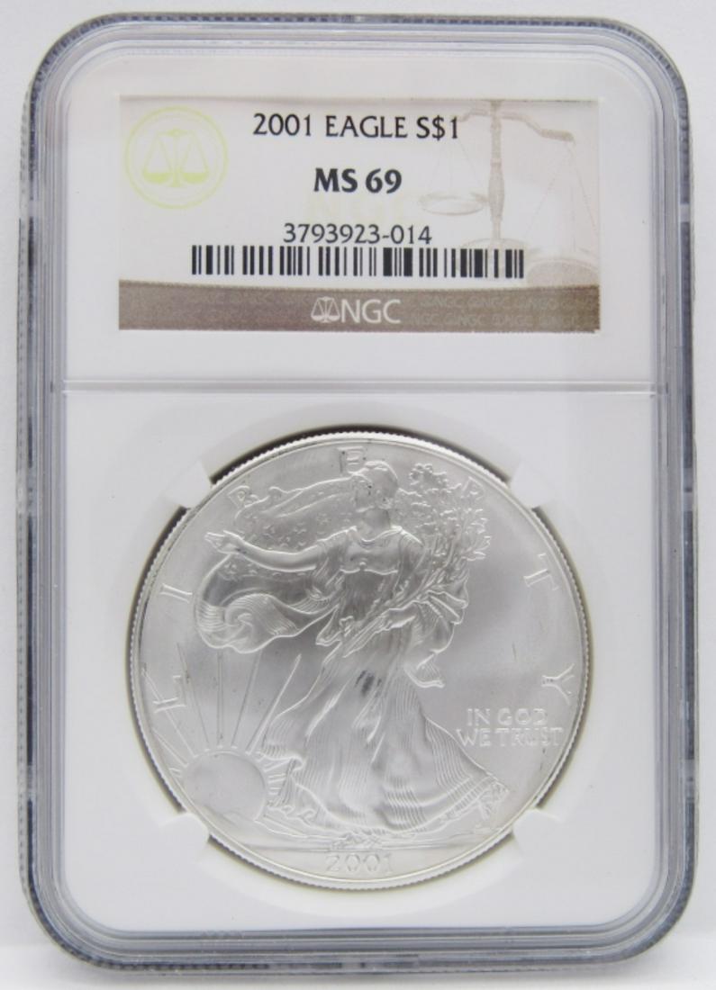2001 AMERICAN SILVER EAGLE NGC MS-69 (1 of 4)