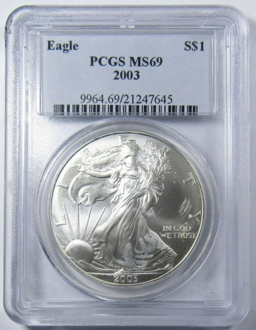 2003 AMERICAN SILVER EAGLE PCGS MS-69 (1 of 4)