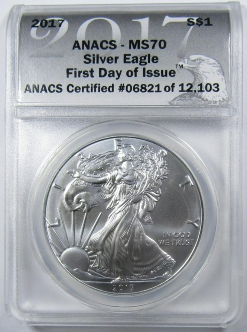 2017 AMERICAN SILVER EAGLE ANACS MS-70 (1 of 4)