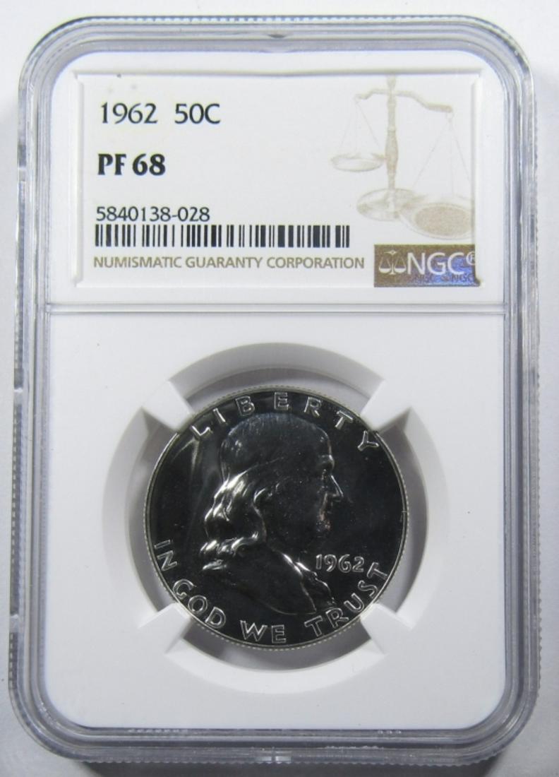 1962 FRANKLIN HALF DOLLAR NGC PF-68 (1 of 4)