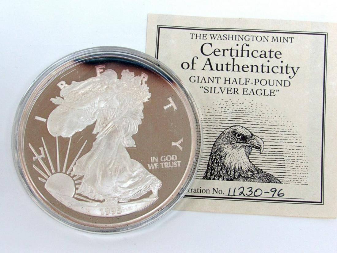 GIANT HALF POUND .999 "SILVER EAGLE" (1 of 2)