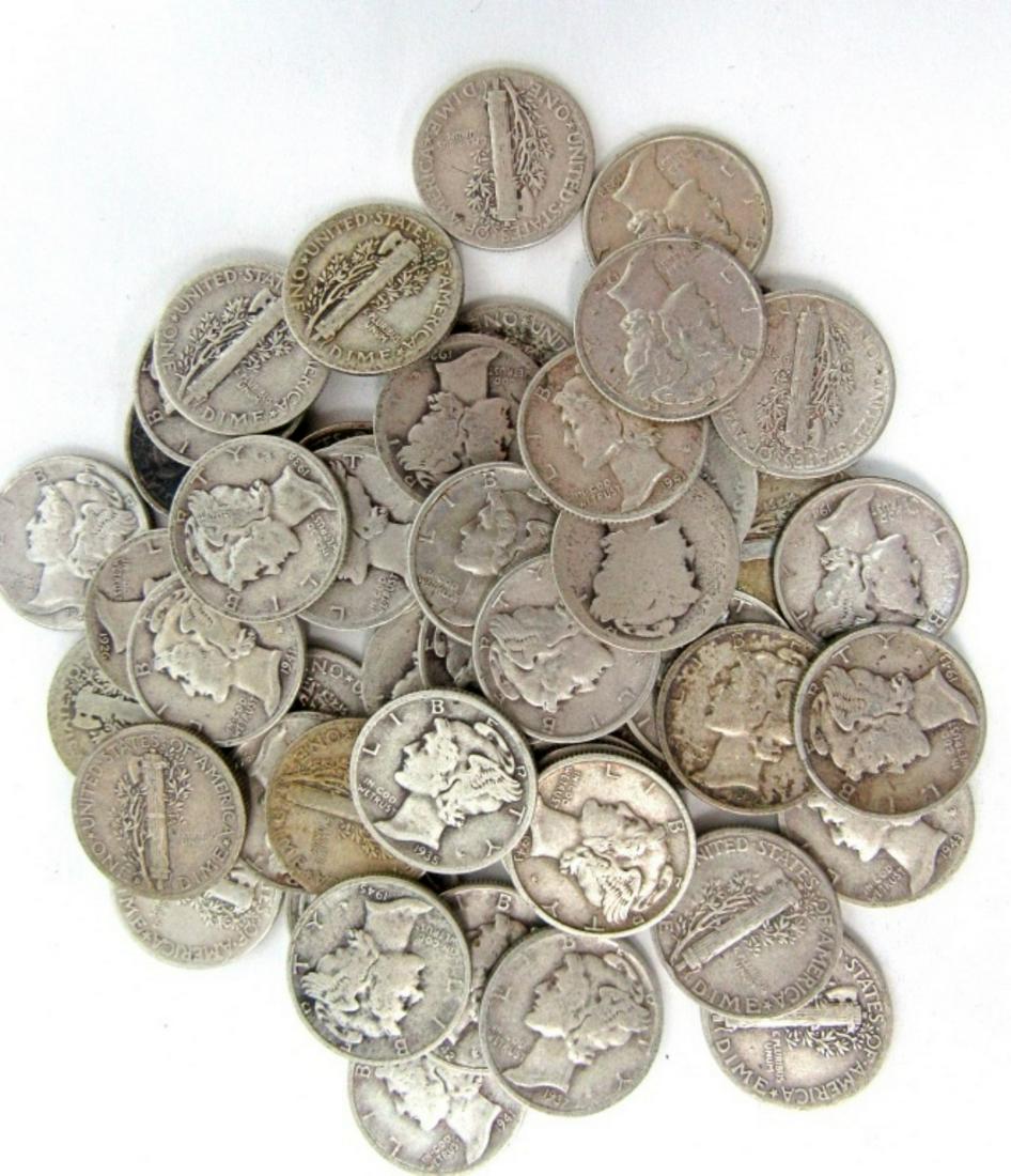 (50) MIXED DATE MERCURY SILVER DIMES (1 of 2)