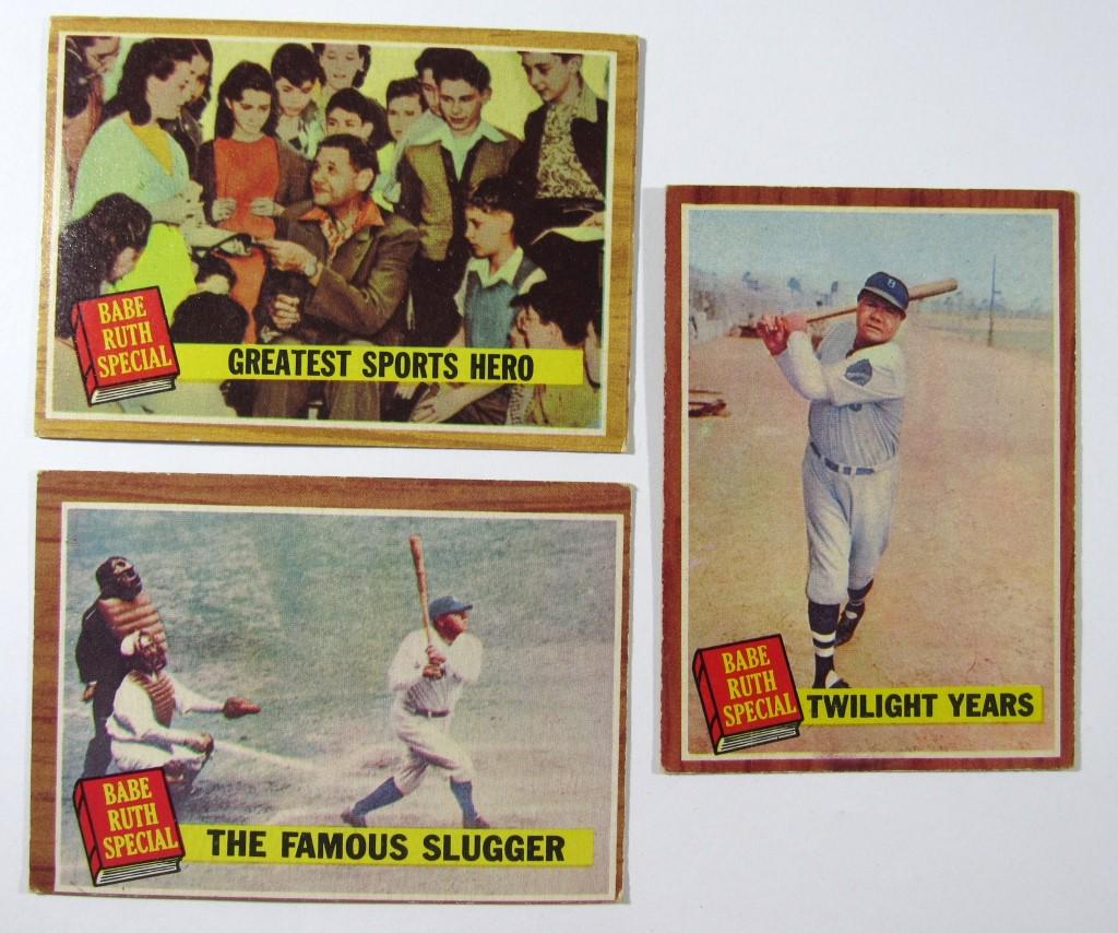 (3) 1962 TOPPS BABE RUTH CARDS (1 of 2)