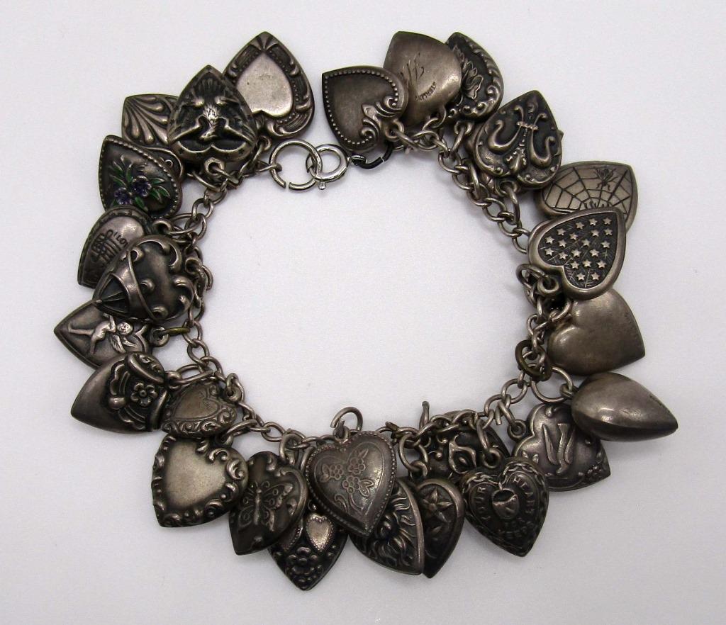 Sterling Dangle Hearts Charm Bracelets (1 of 6)