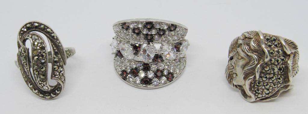 3-STERLING RINGS WITH UNIQUE DESIGNS (1 of 6)