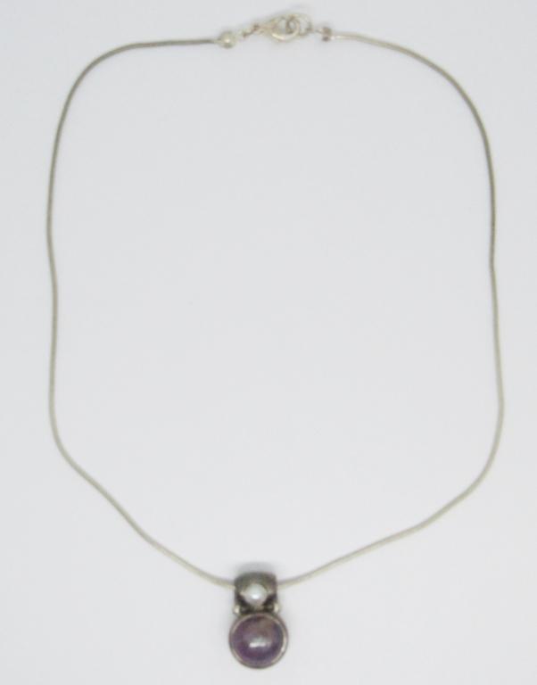 15" STERLING NECKLACE, UNIQUE PENDANT (1 of 4)