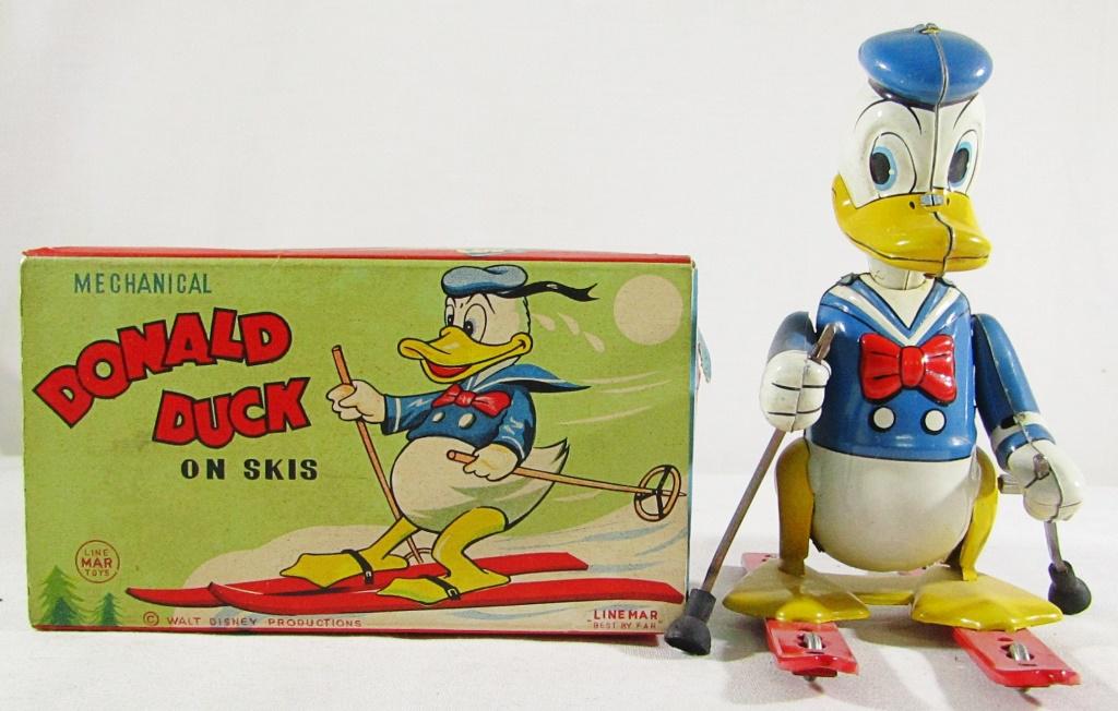 Linemar Disney Donald Duck on Skis WindUp Tin Toy (1 of 10)