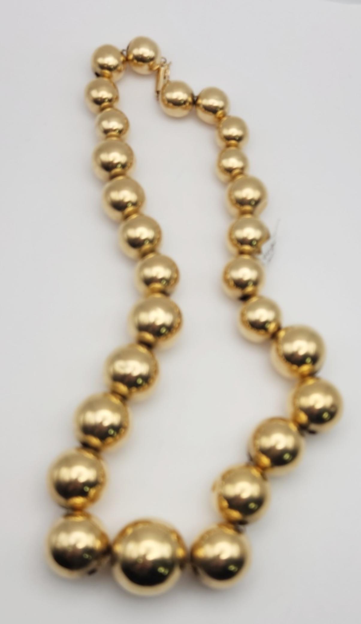 14k GOLD LARGE BEADED NECKLACE 19" LONG (1 of 4)