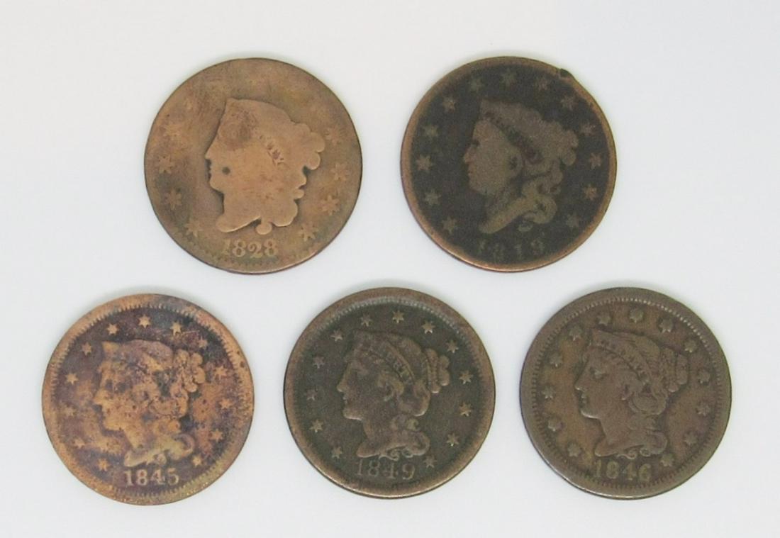 (5) U.S. LARGE CENTS - CIRCS (1 of 2)