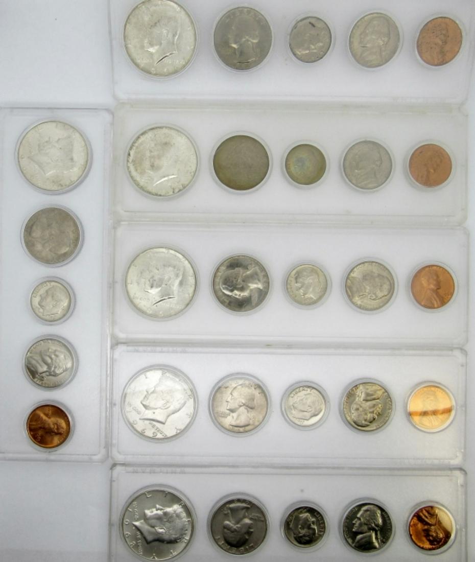 (6) UNC YEAR SETS 1966 - 1969 in WHITMAN CASE (1 of 2)