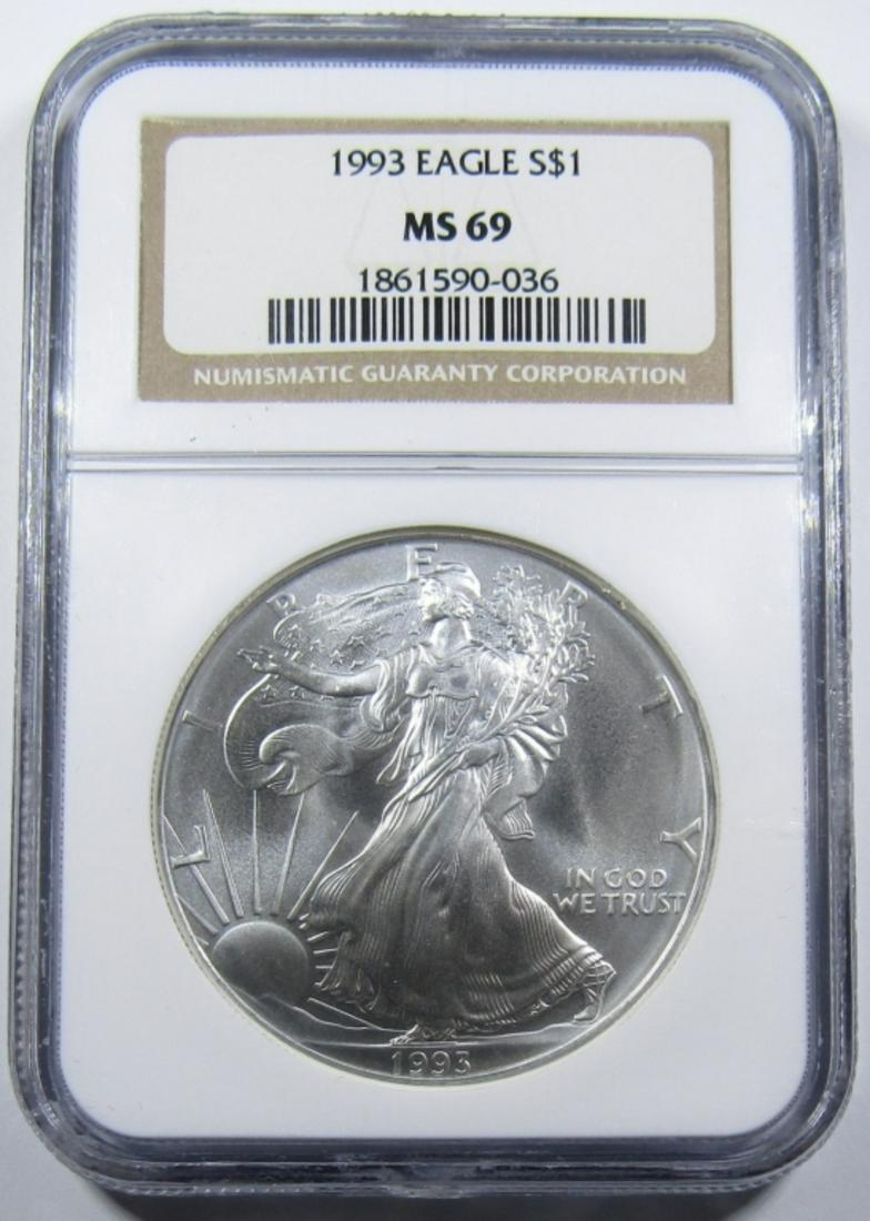1993 AMERICAN SILVER EAGLE NGC MS-69 (1 of 4)