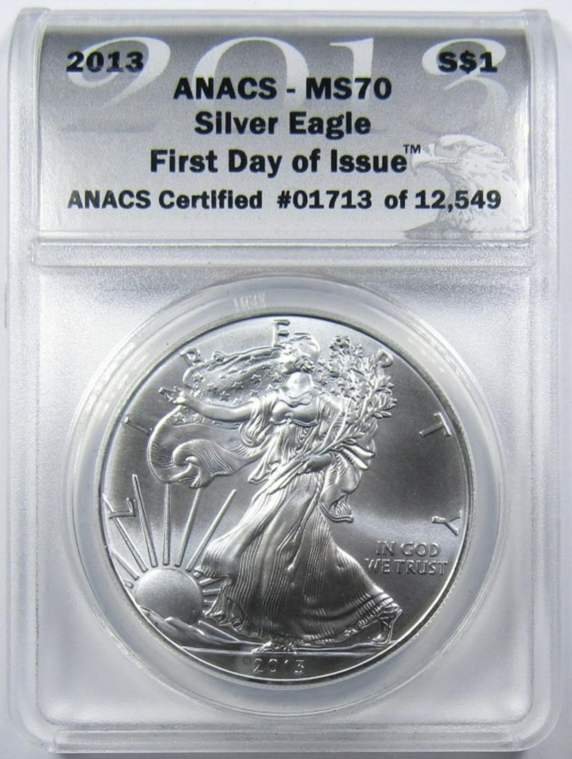 2013 AMERICAN SILVER EAGLE ANACS MS-70 (1 of 4)