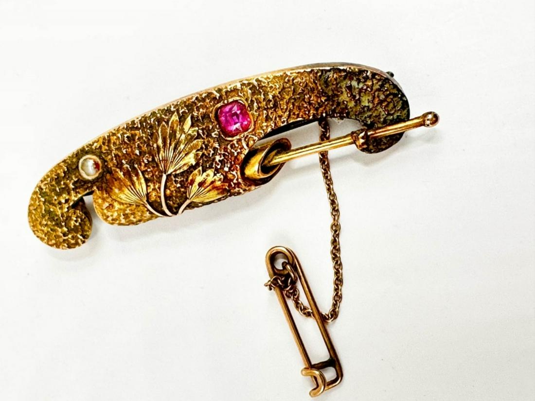 C CLASP BROOCH W STONES (1 of 2)