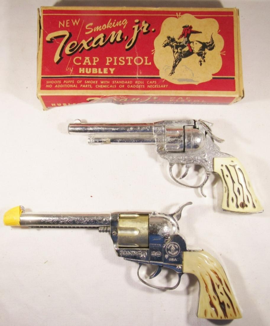 (2) TOY CAP GUNS - HUBLEY TEXAN JR in BOX: MATTEL FANNER 50 - BOTH NEED LIGHT REPAIR