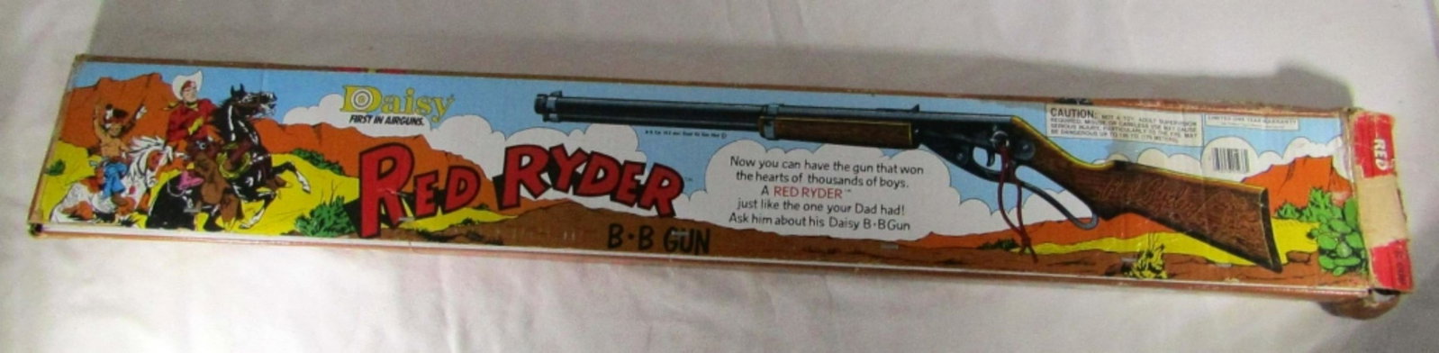 VINTAGE DAISY RED RYDER 1938 B BB GUN: ROGERS, AR IN ORIGINAL BOX WORKING