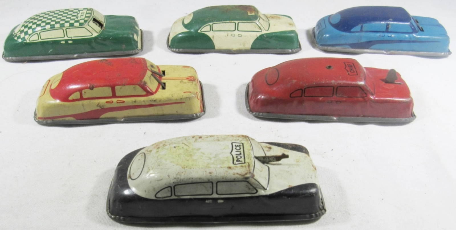(6) Vintage Argo Tin Litho Cars Auction