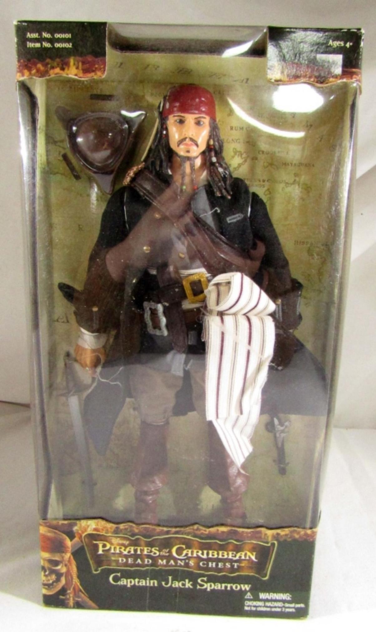 CAPTAIN JACK SPARROW 2006 DOLL DISNEY: NEW IN BOX PIRATES OF THE CARIBBEAN DEAD MAN'S CHEST