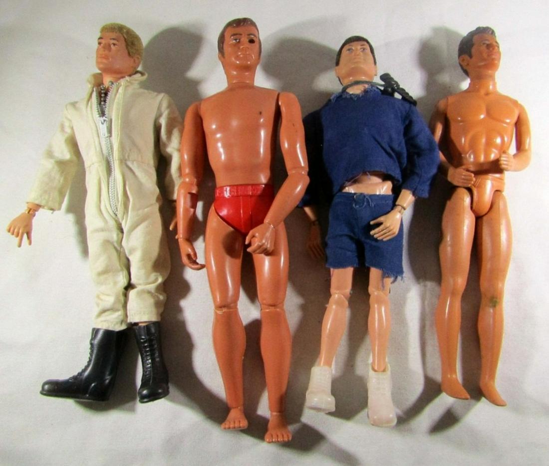 (2) G.I.JOE ACTION FIGURES 1960s plus: 1975 GENERAL MILLS DOLL MILLION DOLLAR MAN? UNTESTED 1990'S LUKE PERRY DOLL 90210, AND TWO GI JOES 1960'S? DOLLS HAVE GENERAL USE; DECENT CONDITION