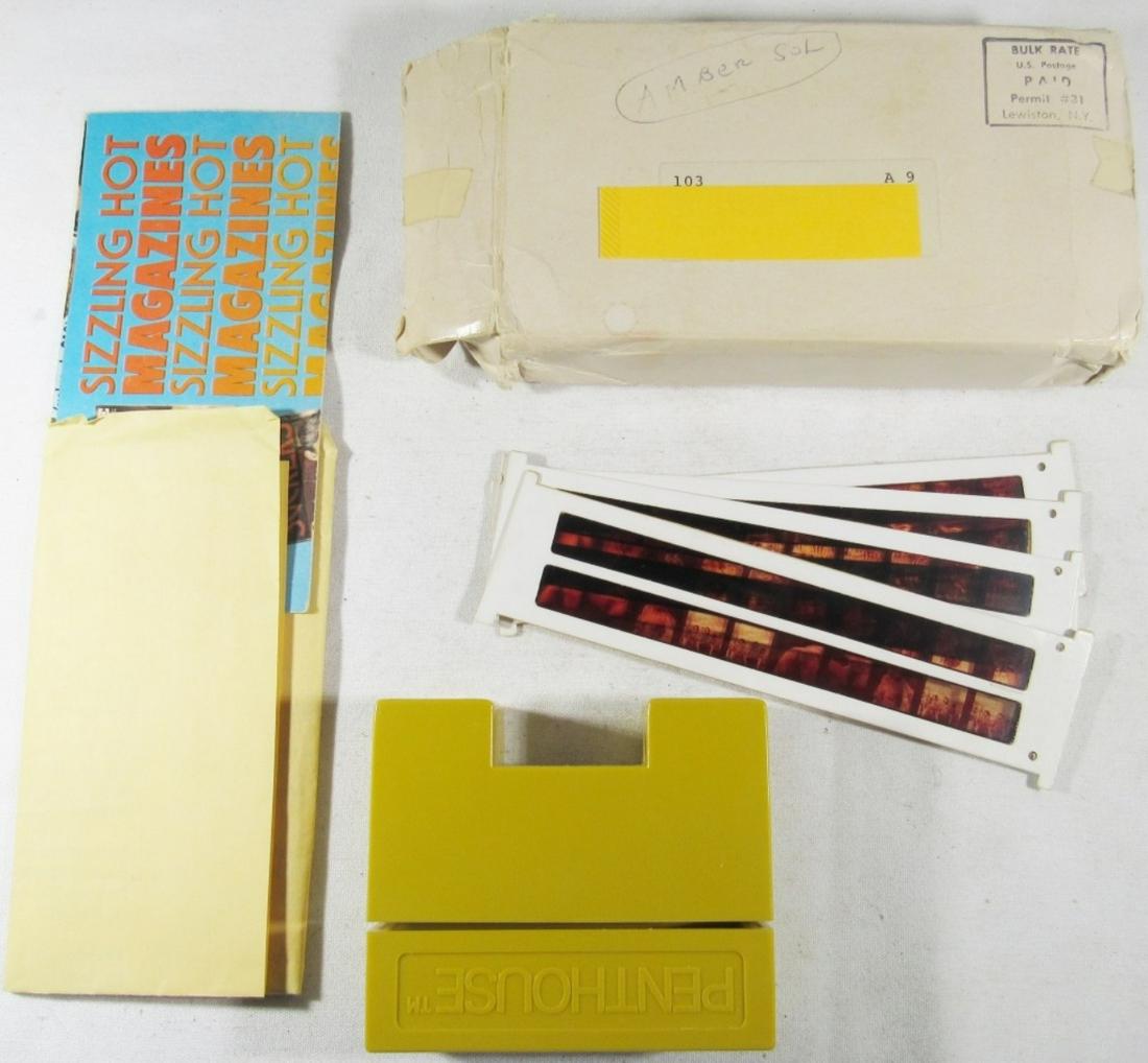PENTHOUSE 3-D VIEWER - ADULT THEME LOT: IN ORIGINAL BOX w/SET of 4 SLIDES, ADVERTISEMENT - EXCELLENT CONDITION
