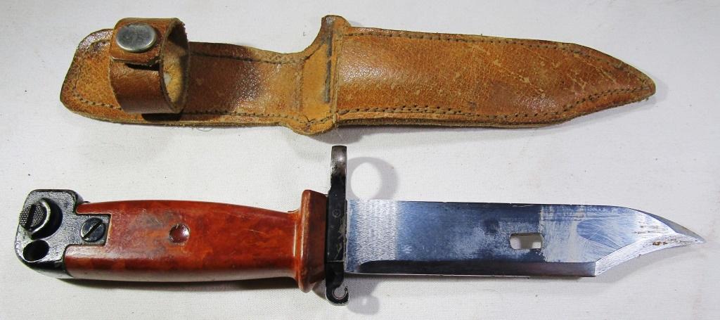 Fixed Blade Fighting Knife With Handmade Sheath (1 of 9)