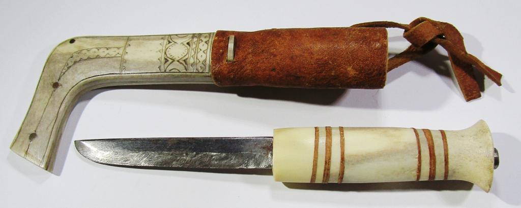 Antique Sami Reindeer Horn Knife & Sheath (1 of 10)