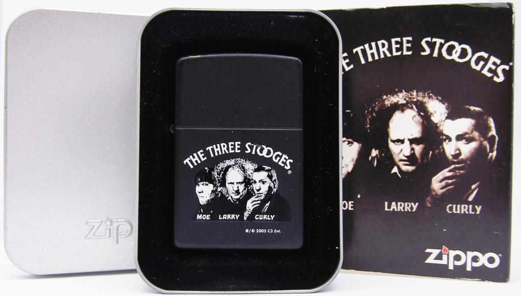 2005 Matte Black "Three Stooges" Zippo Lighter (1 of 5)